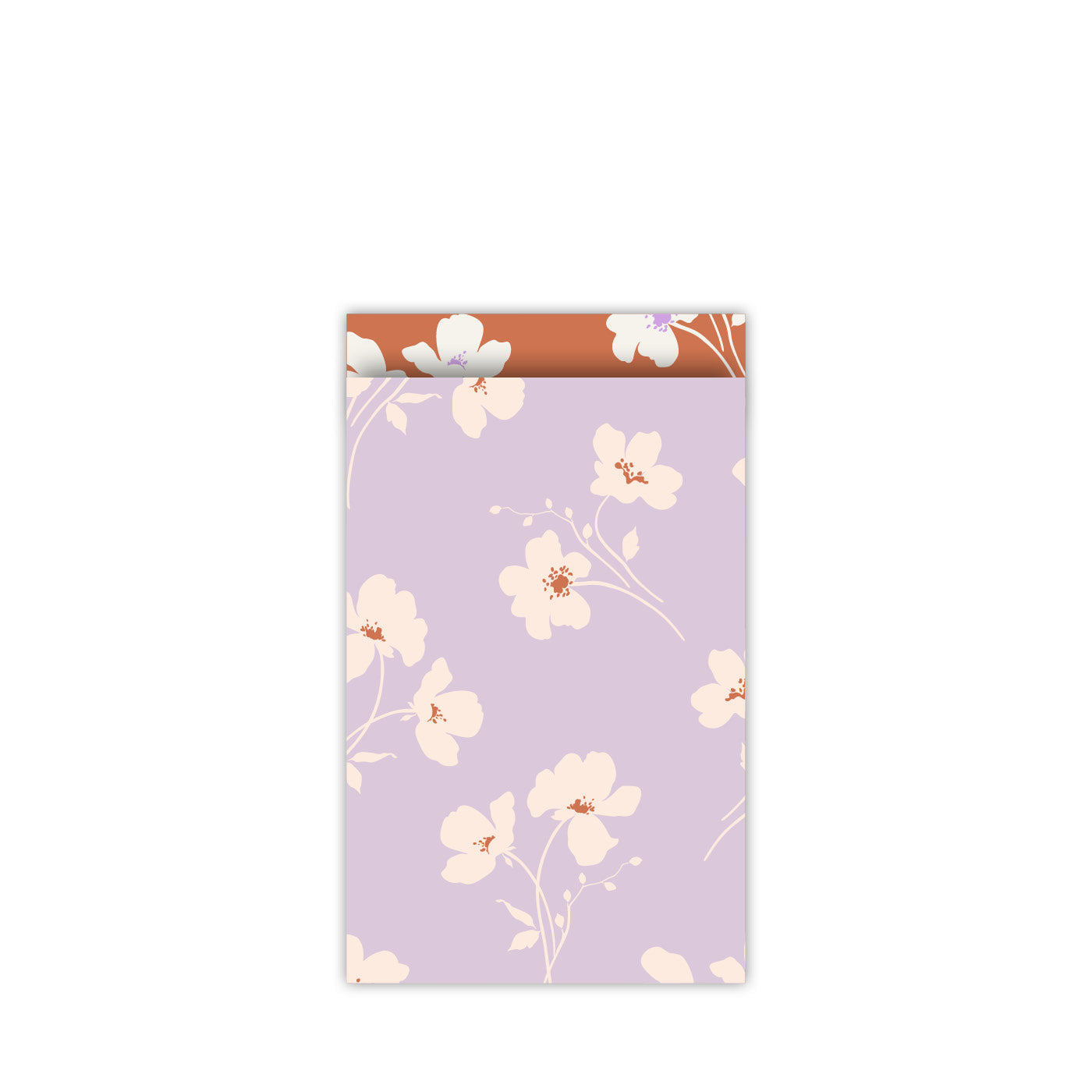 Cadeauzakje flowers lila | 12x19cm | 5 stuks
