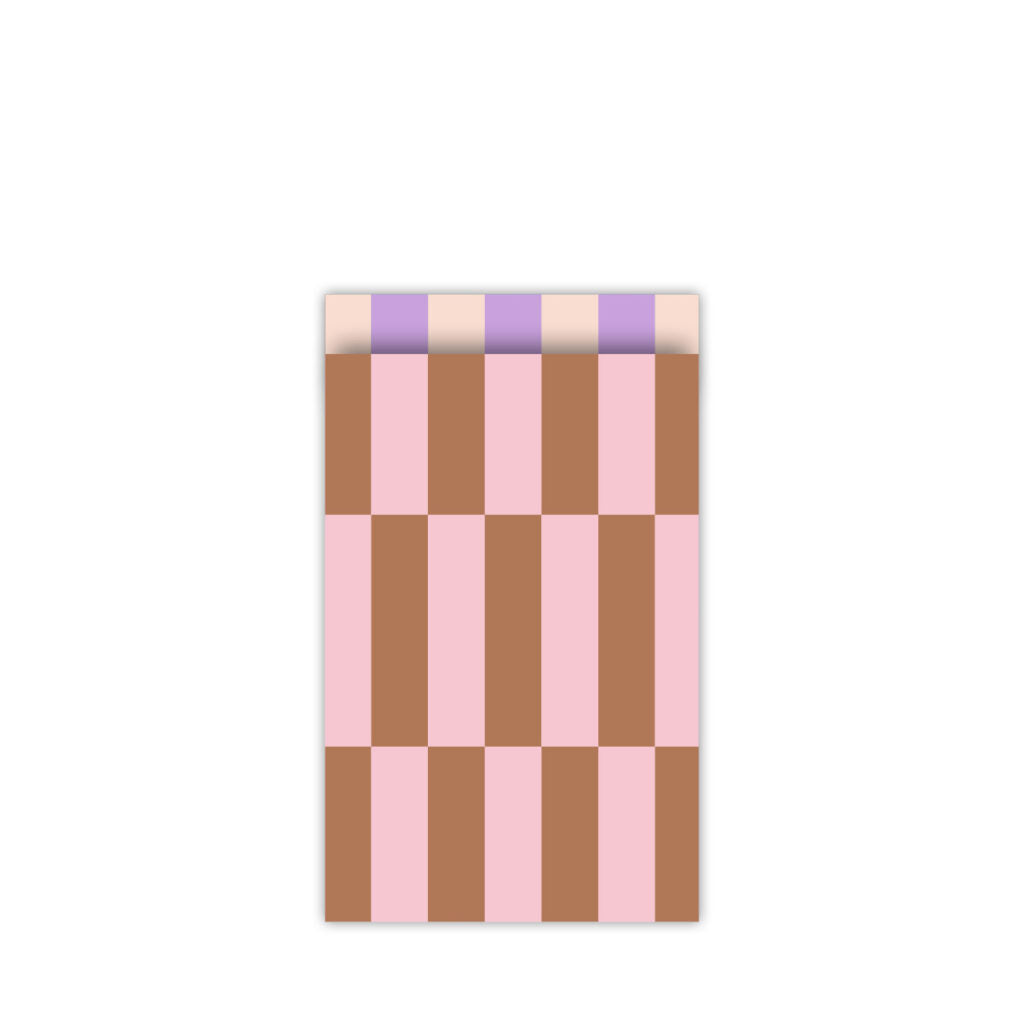 Cadeauzakjes blokjes roze roest | 12x19cm | 5 stuks