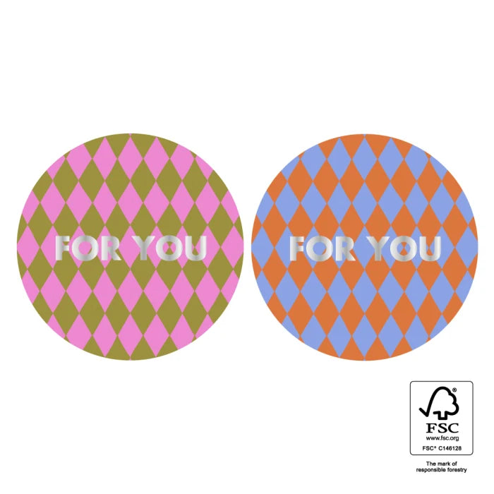 Stickers duo for you harlequin - 5,5cm 6 stuks