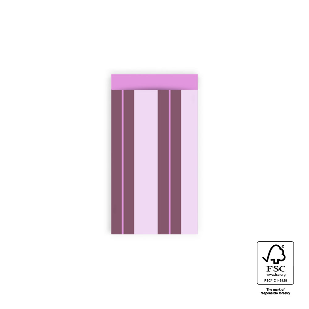 Cadeauzakjes strepen chalk beet red pink | 7x13cm | 5 stuks