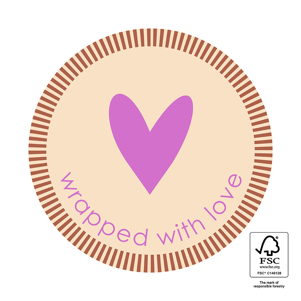 Stickers wrapped with love - 5,5cm 6 stuks