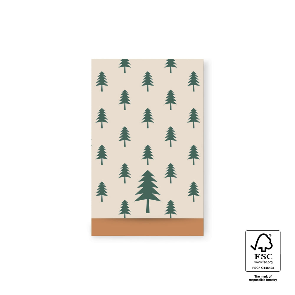 Cadeauzakjes tree beige green | 12x19cm | 5 stuks