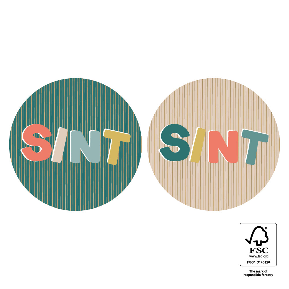 Stickers SINT - 5,5cm 6 stuks