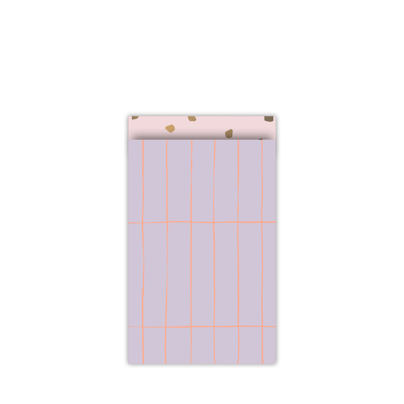 Cadeauzakje strepen lila/neon | 12x19cm | 5 stuks