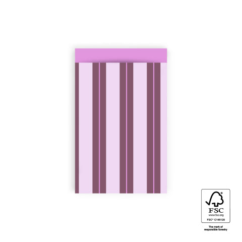 Cadeauzakjes strepen chalk beet red pink | 12x19cm | 5 stuks