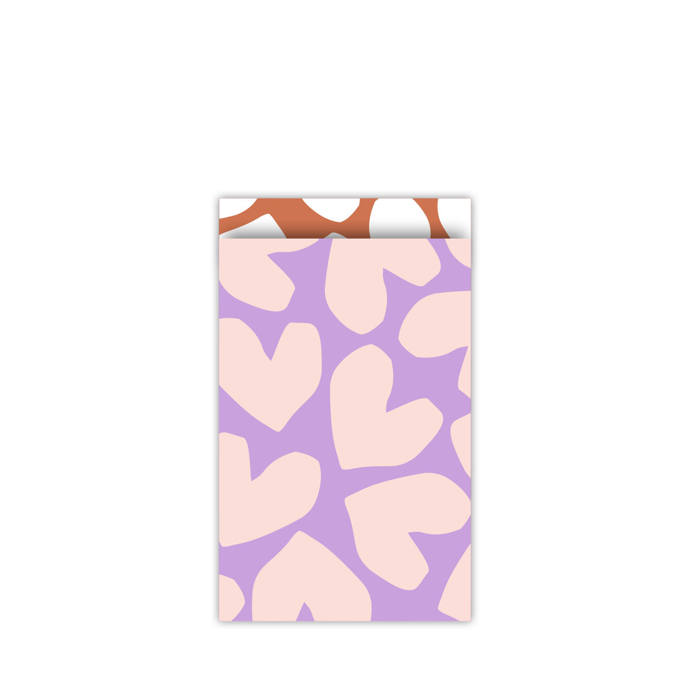 Cadeauzakje hartjes lila | 12x19cm | 5 stuks