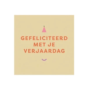 Stickers gefeliciteerd party hat - 5cm 6 stuks