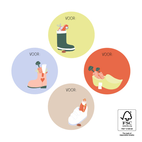 Stickers sint schoen - 3,5cm 6 stuks