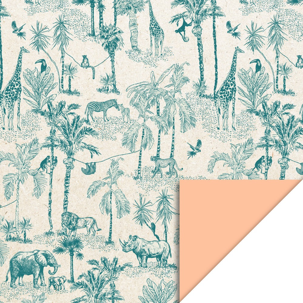 Cadeaupapier vintage jungle green 70cm