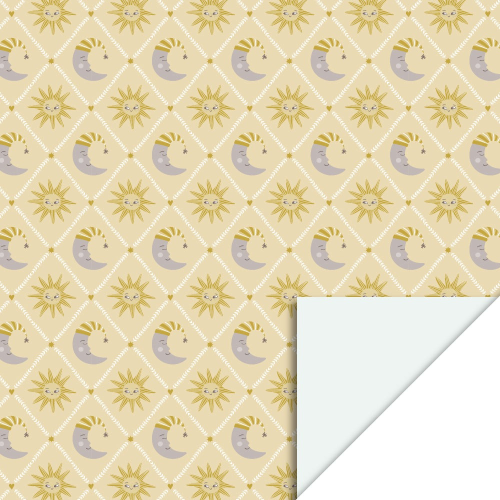 Cadeaupapier baby zon en maan 70cm