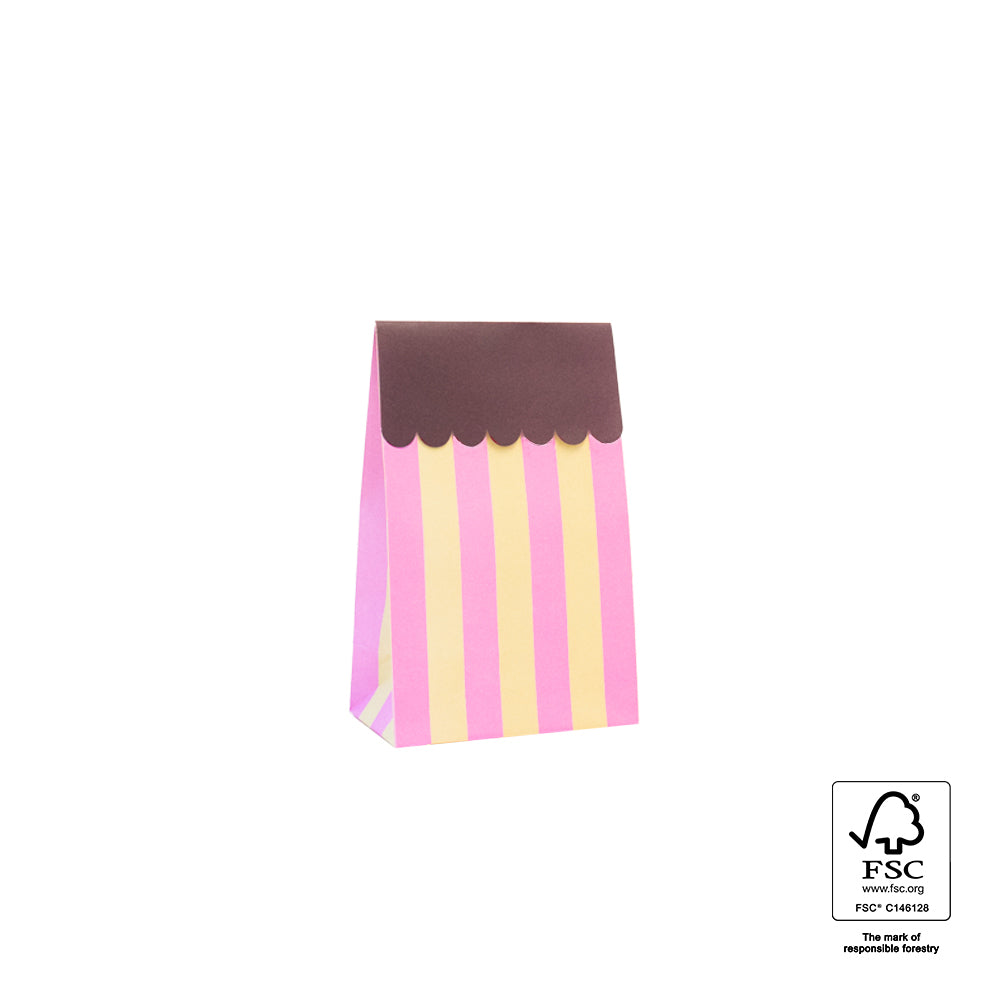 Blokbodemzak wave pink 12x7x19