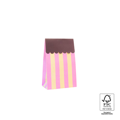 Blokbodemzak wave pink 12x7x19