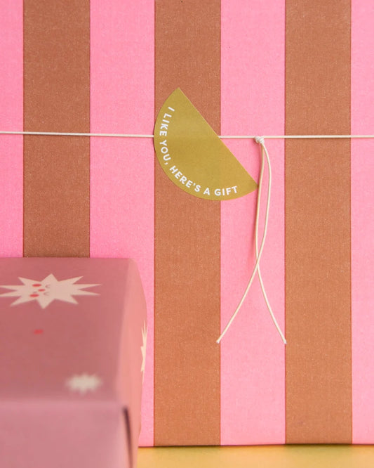 Stickers i like you, here’s a gift - 3,5cm 6 stuks