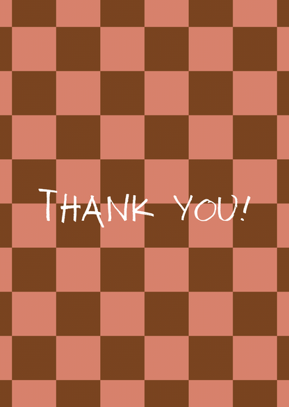 Mini kaart thank you ruitjes