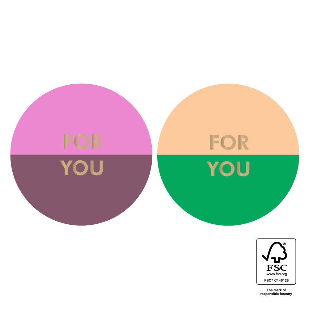 Stickers duo for you split gold - 5,5cm 6 stuks