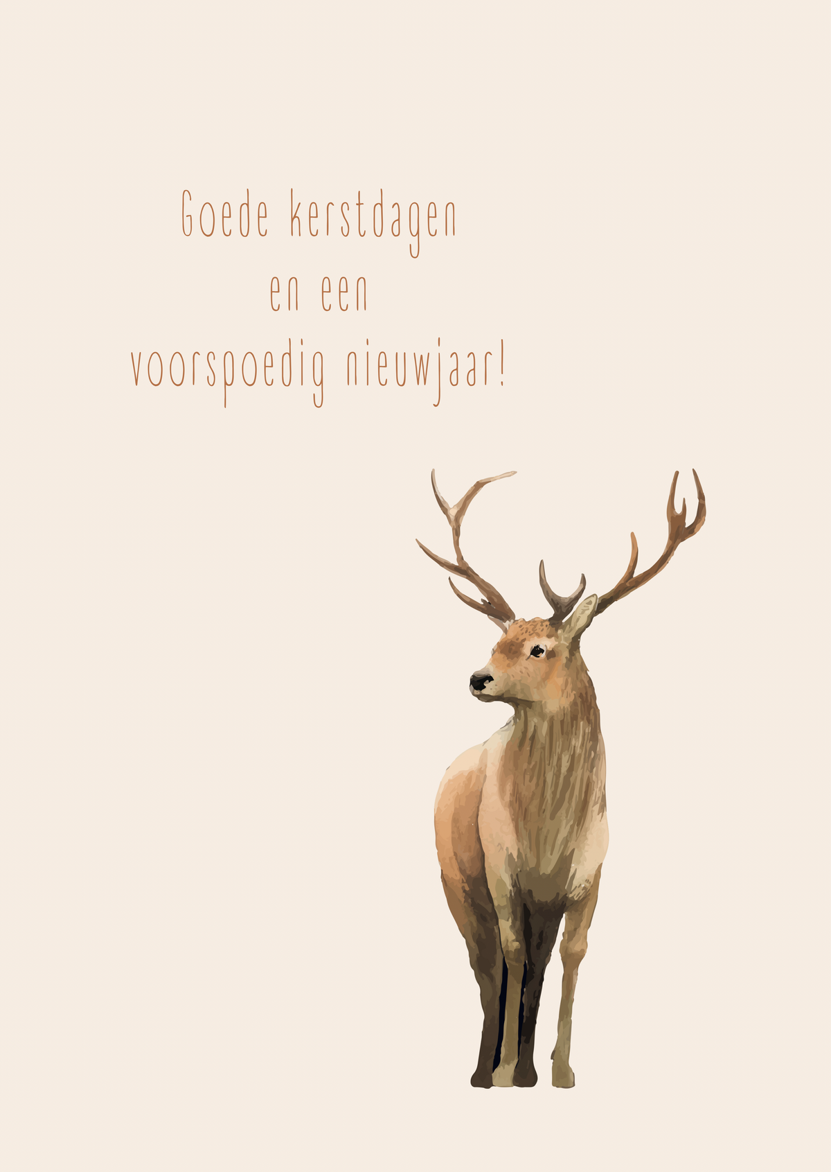 Kerstkaart goede kerstdagen hert