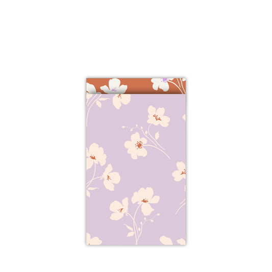 Cadeauzakje flowers lila | 12x19cm | 5 stuks