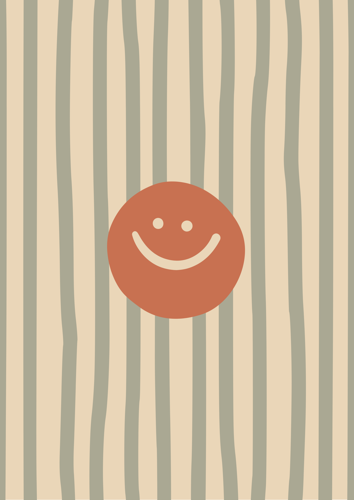 Kaart smiley strepen blauw