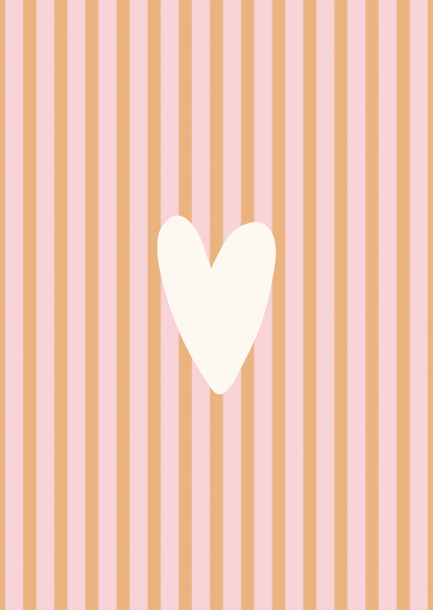 Kaart hartje streepjes oranje roze