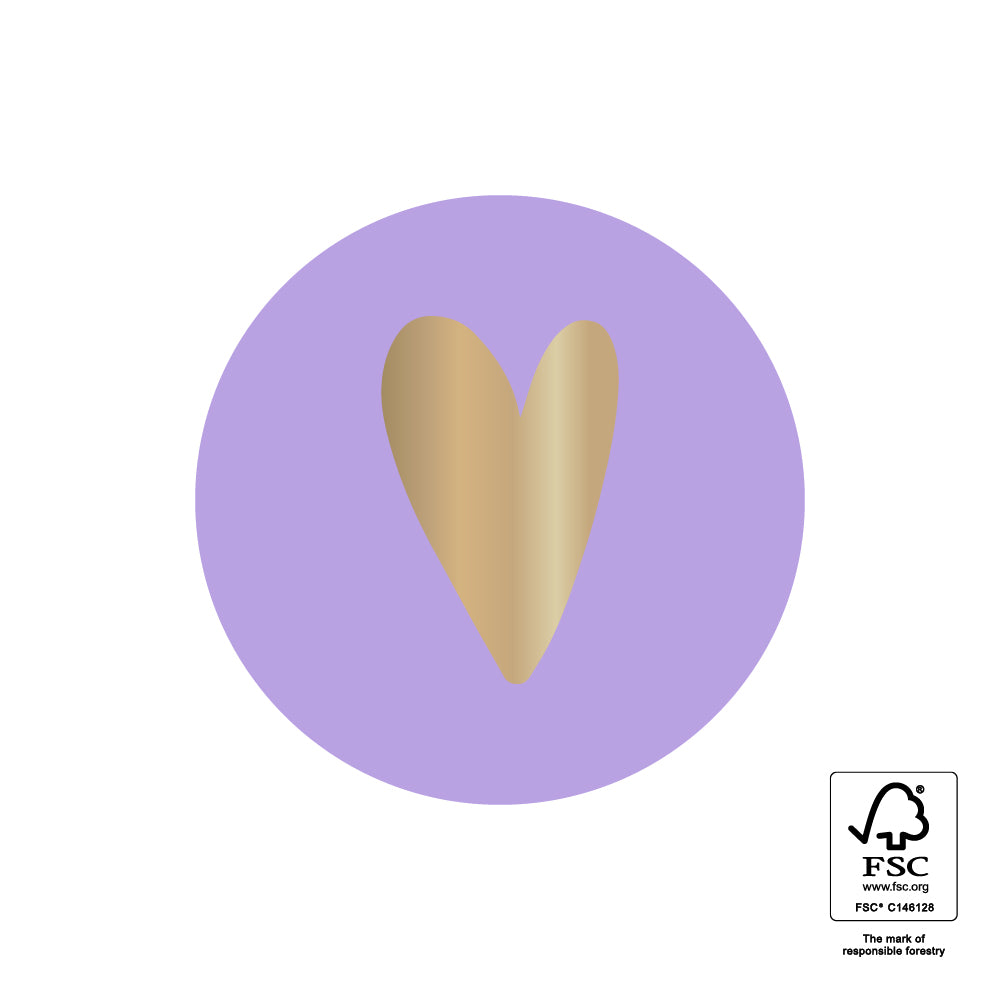 Stickers lila-goud - 3,5cm 6 stuks