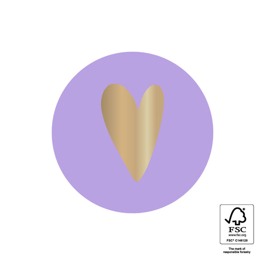 Stickers lila-goud - 3,5cm 6 stuks