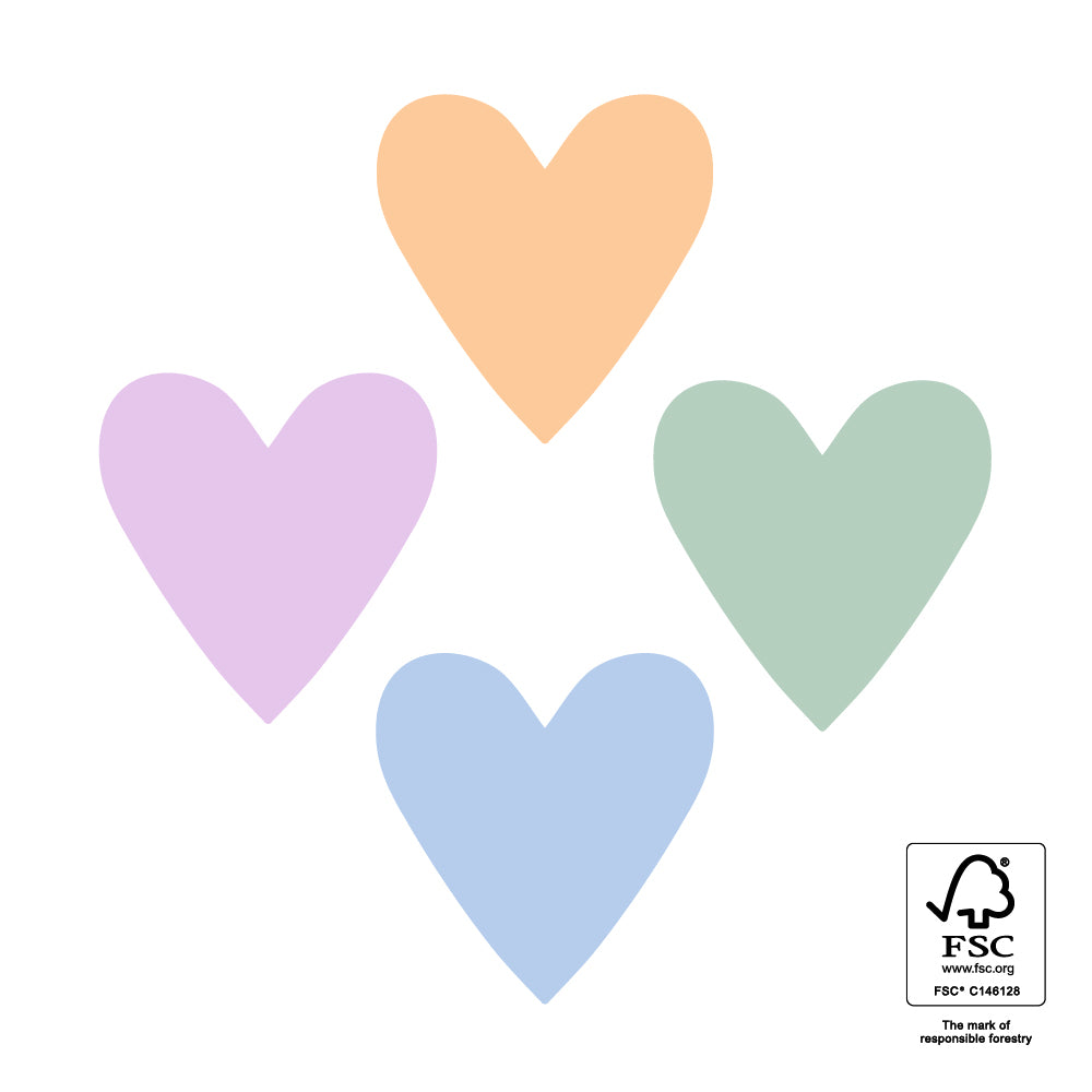 Stickers hartje mini pastel - 6 stuks