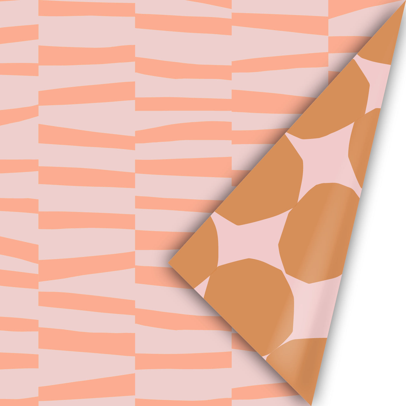 Cadeaupapier bold lines peach roze 50cm