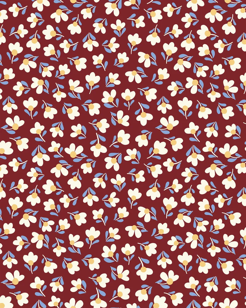 Cadeaupapier flowers wine red 70cm