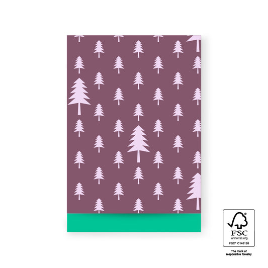 Cadeauzakje tree beet red pink | 17x25cm | 5 stuks