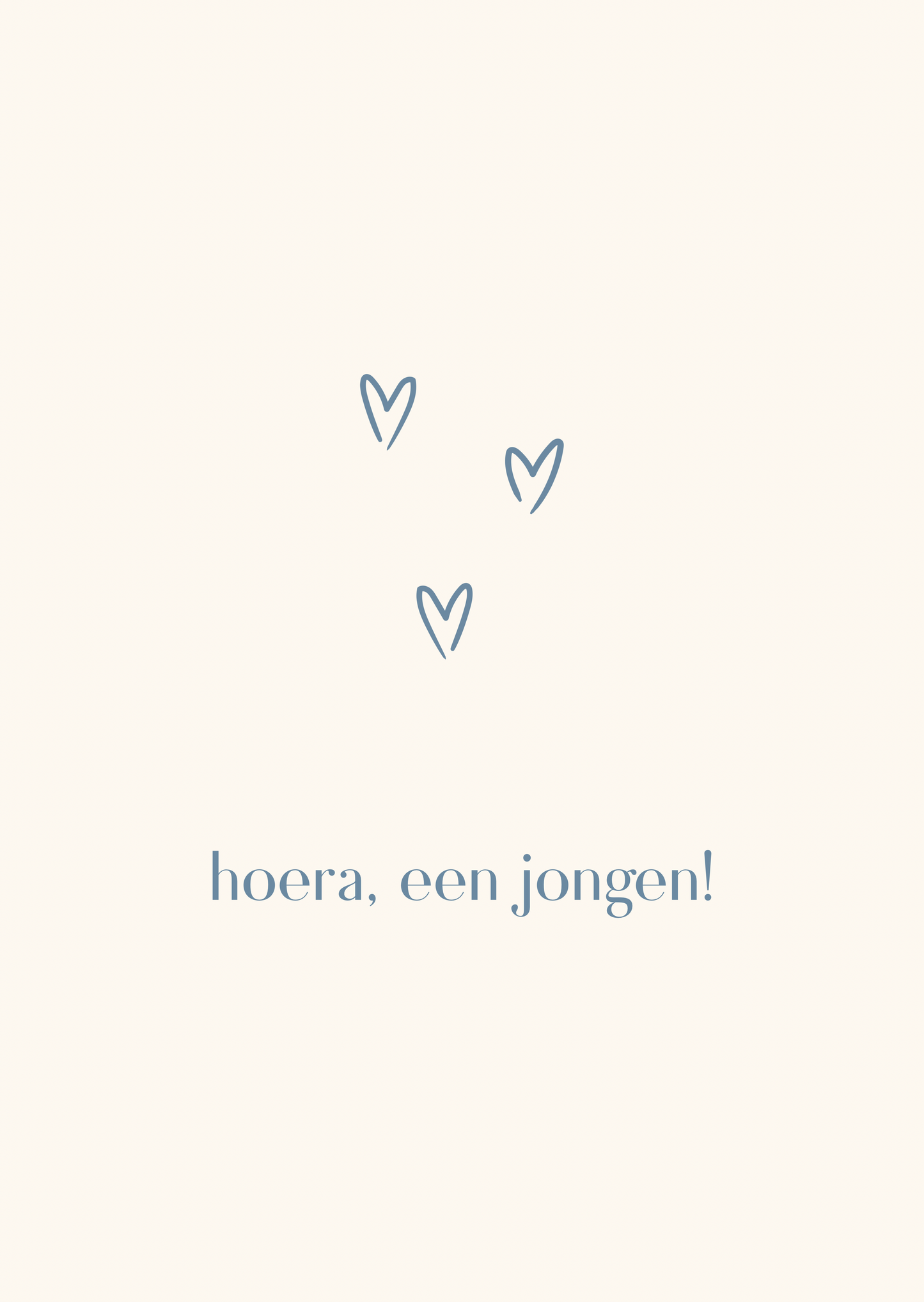 Kaart hoera een jongen hartjes