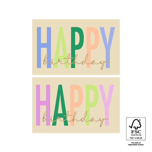 Stickers happy birthday - 6 stuks