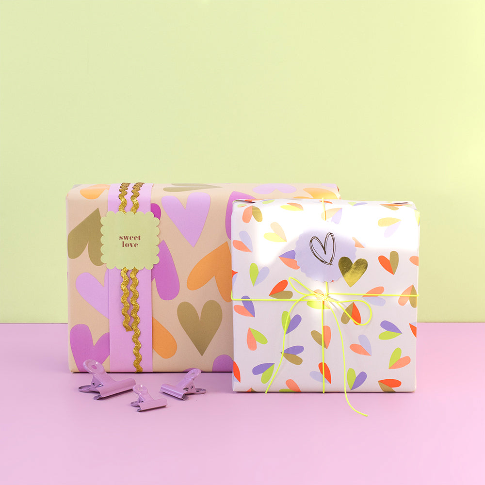 Cadeaupapier hartjes 30cm