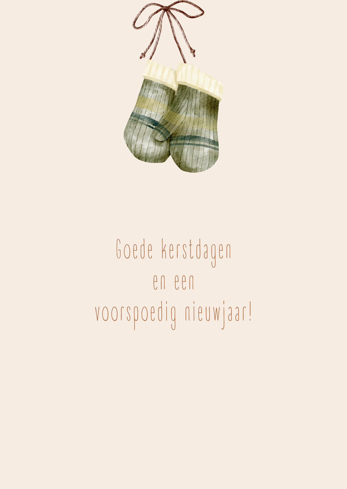 Kerstkaart goede kerstdagen wanten