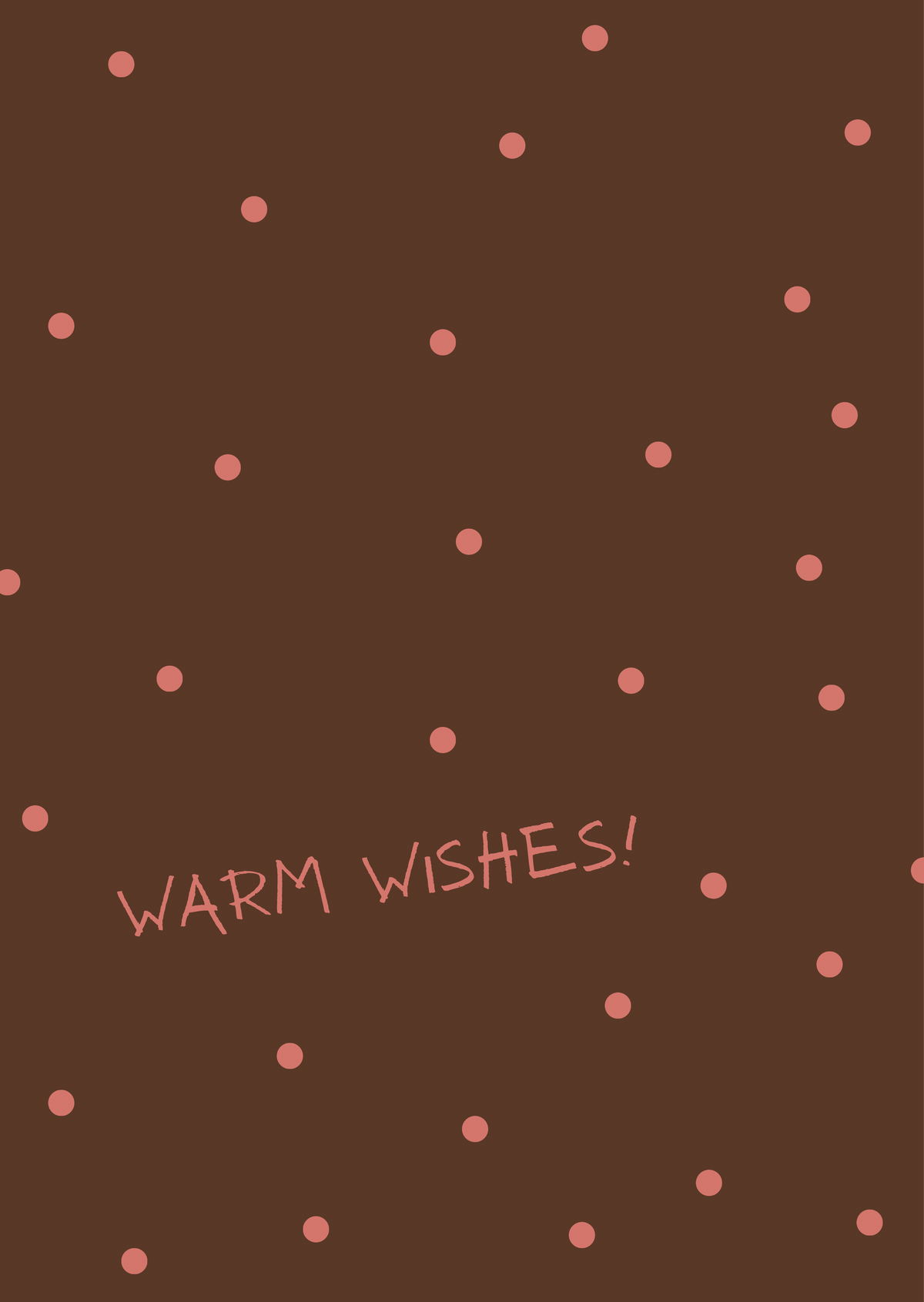 Kerstkaart warm wishes stipjes