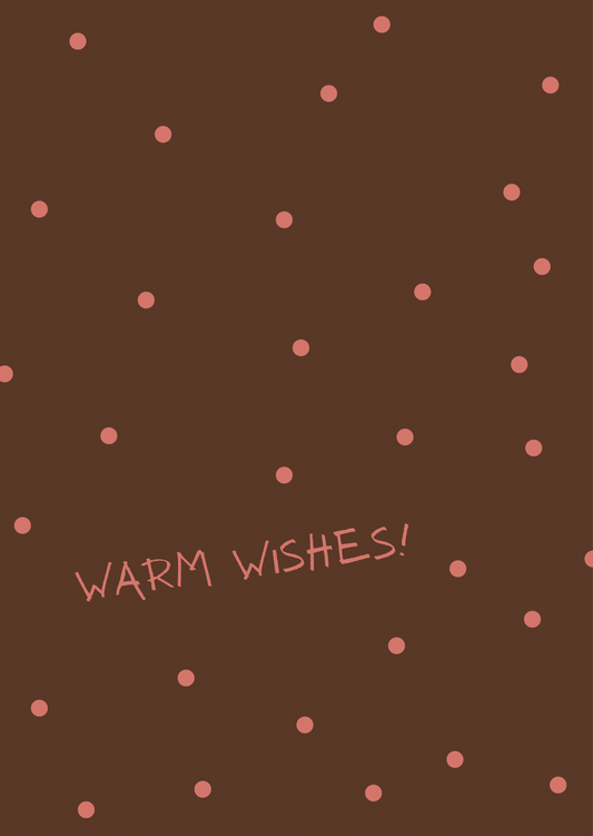 Kerstkaart warm wishes stipjes