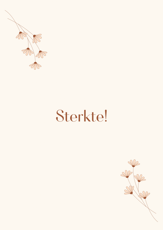 Kaart sterkte roze bloemetjes