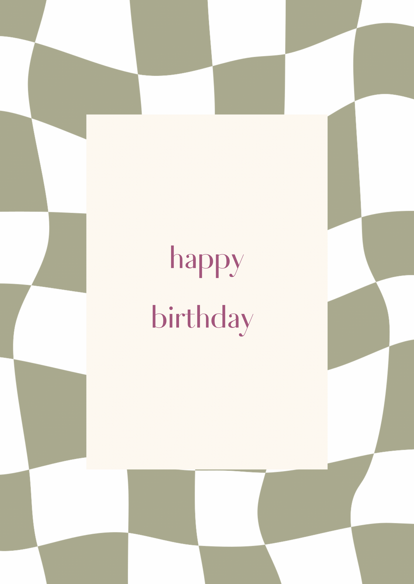 Kaart happy birthday groene ruitjes