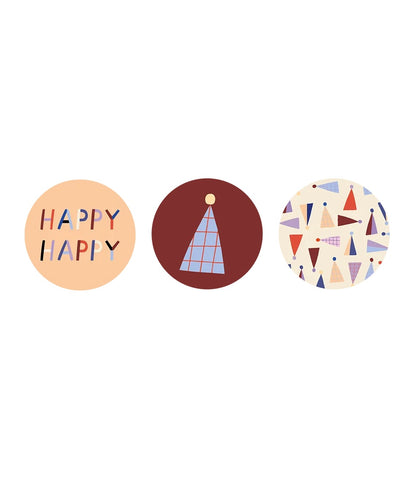 Stickers party hat - 5cm 6 stuks