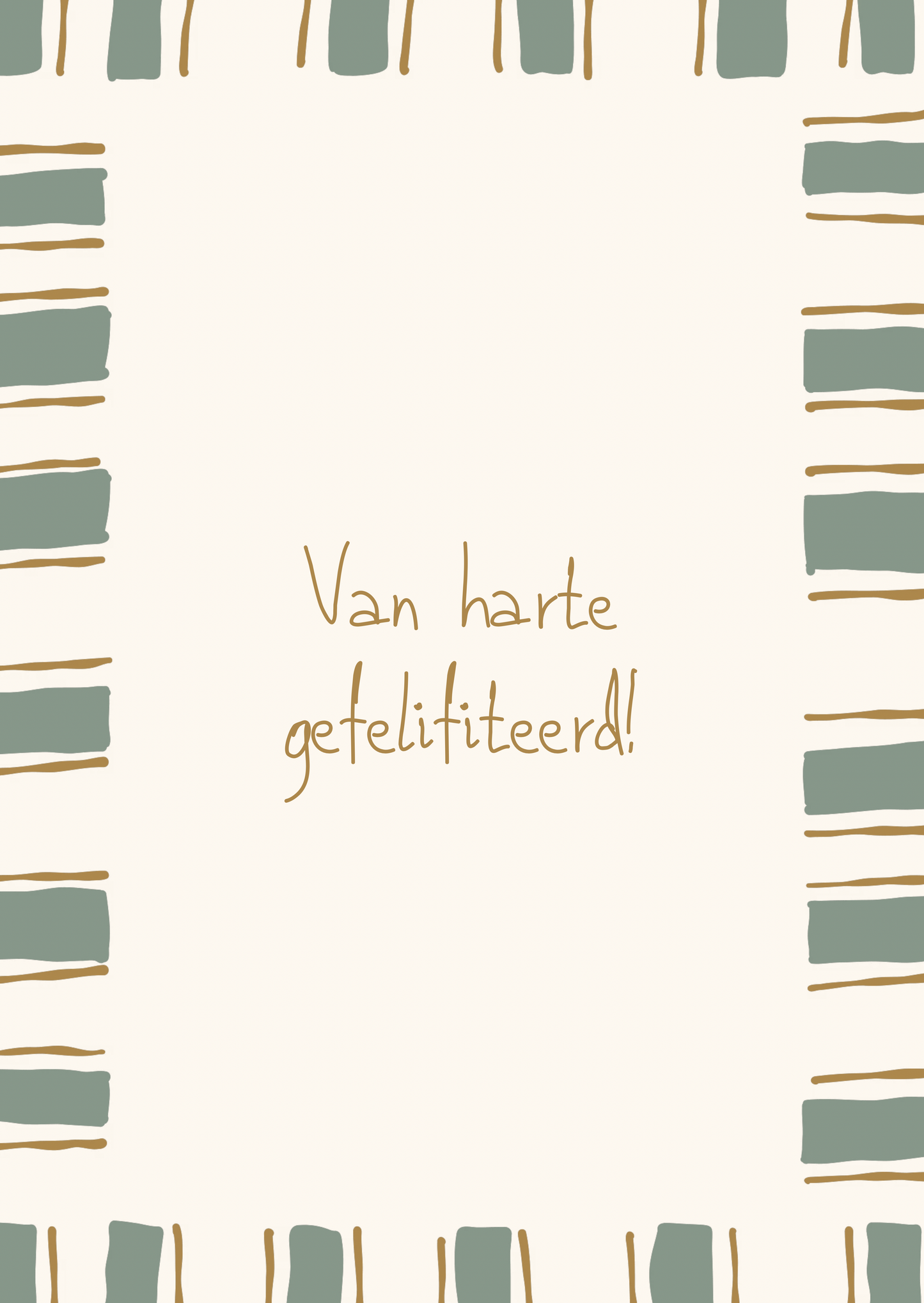 Kaart gefeliciteerd ruitjes kader