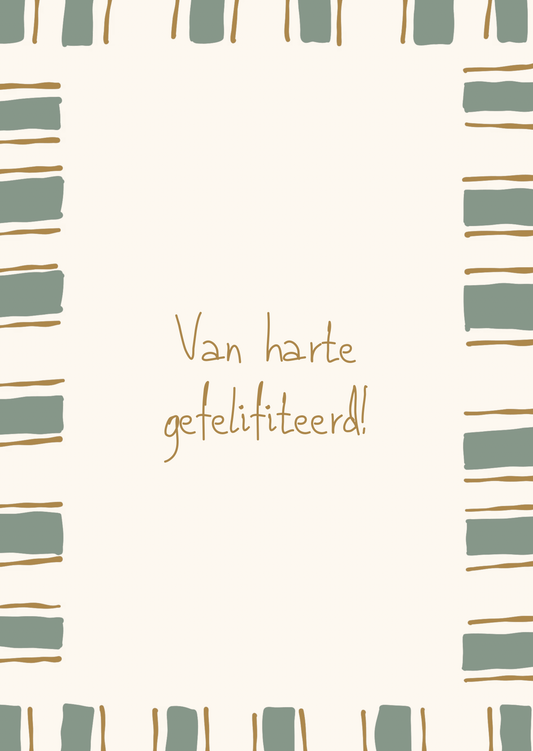 Kaart gefeliciteerd ruitjes kader