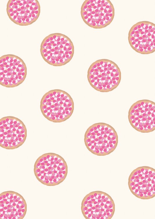 Mini kaart beschuit met muisjes roze