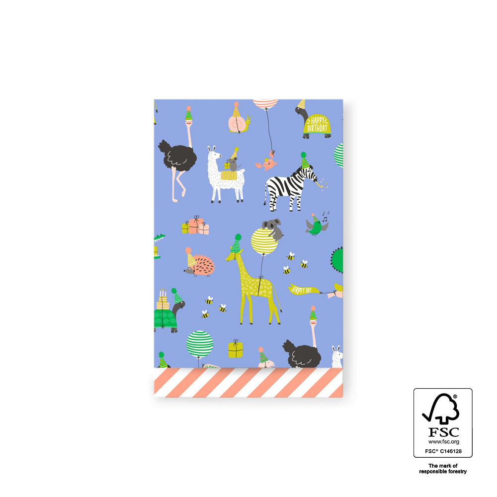 Cadeauzakjes party animals | 12x19cm | 5 stuks