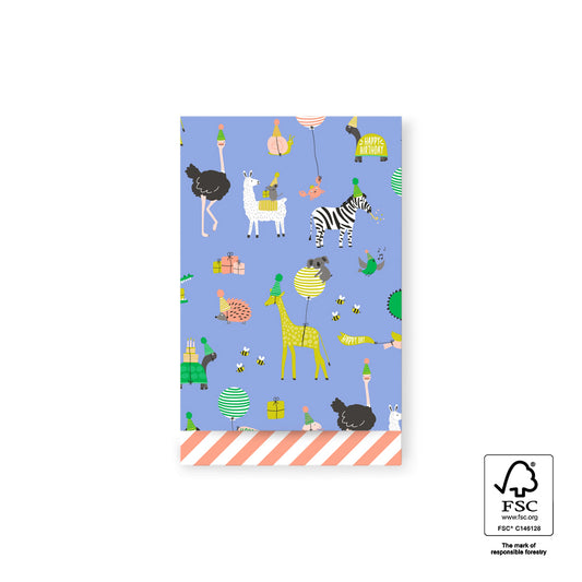 Cadeauzakjes party animals | 12x19cm | 5 stuks