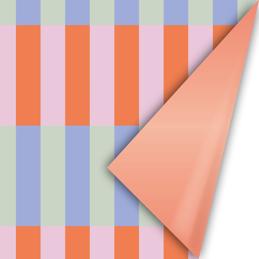 Cadeaupapier colorblocking blauw-rood 50cm