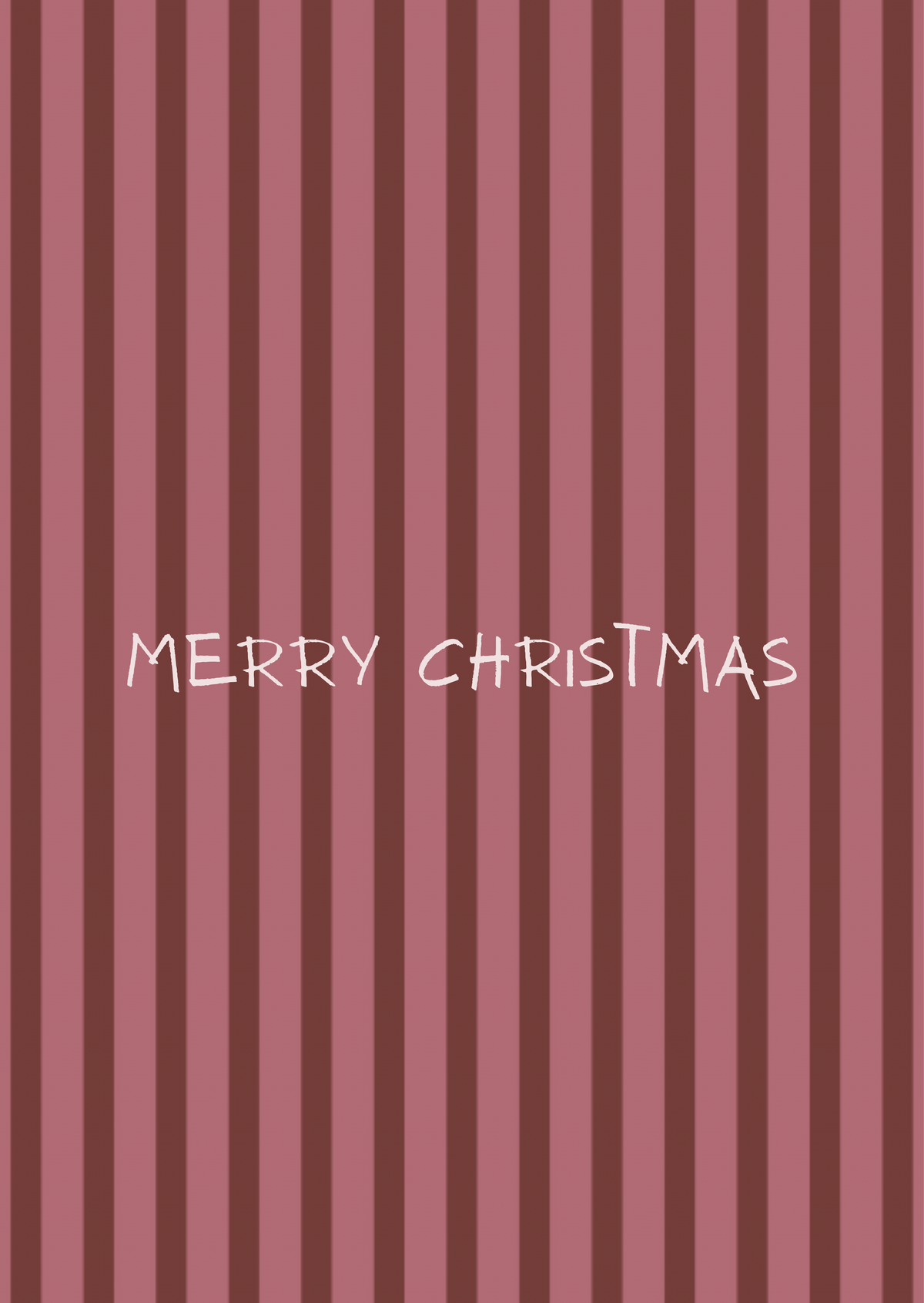 Kerstkaart merry christmas strepen