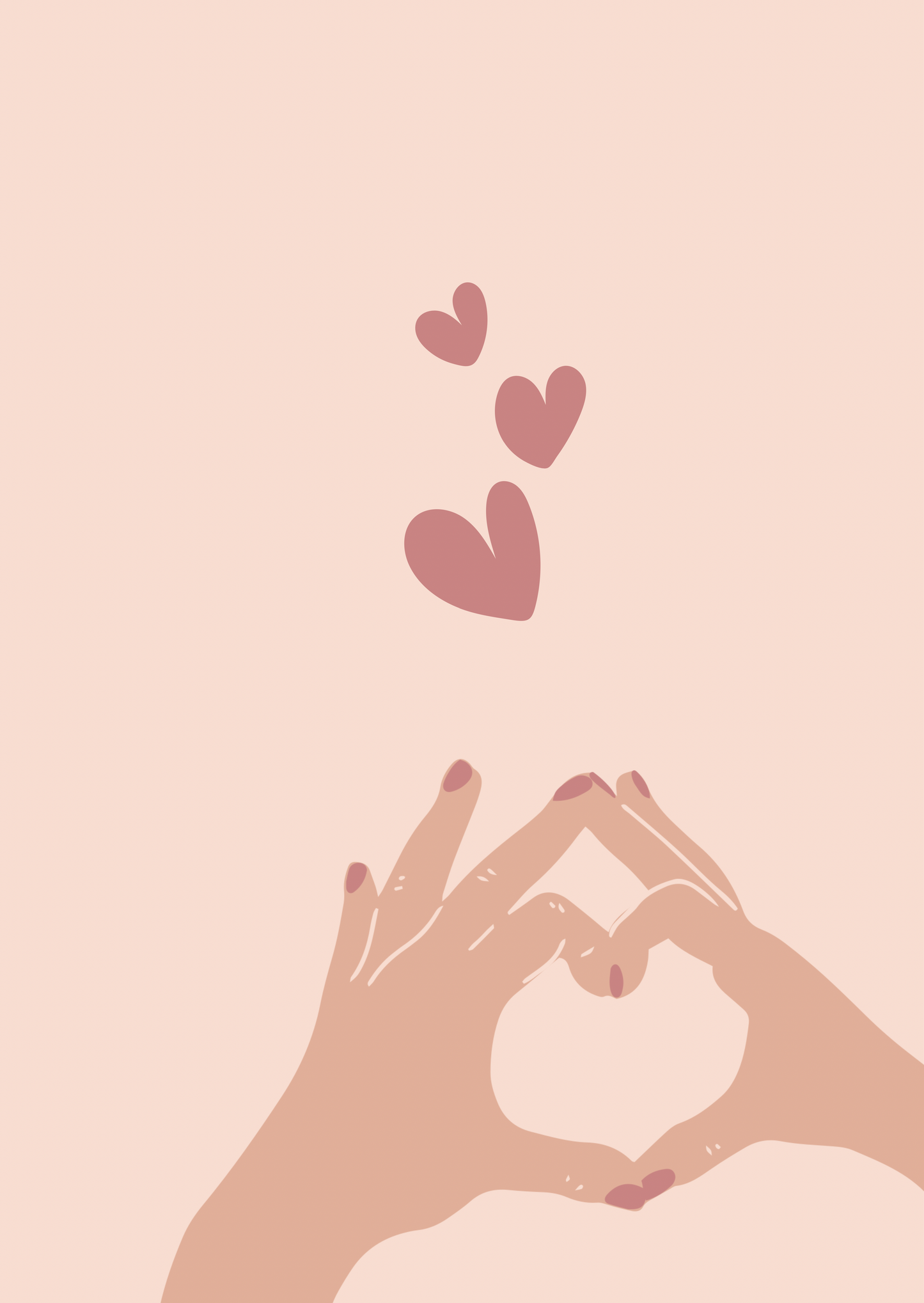 Kaart hand hartjes