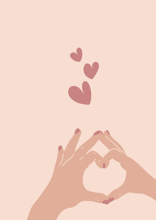 Kaart hand hartjes