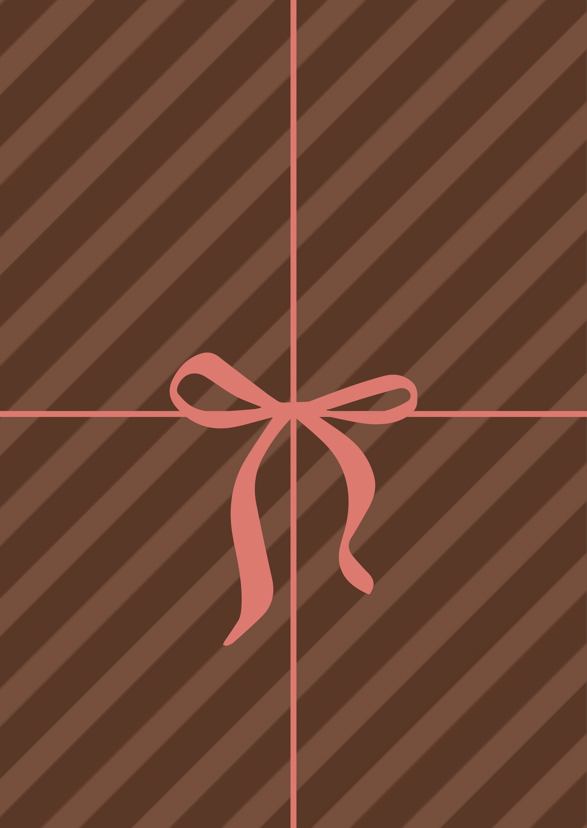 Kerstkaart strik cadeautje