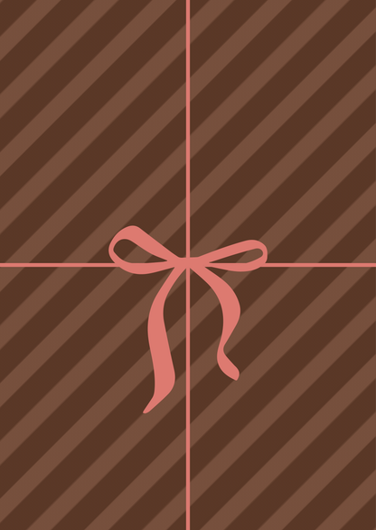 Kerstkaart strik cadeautje