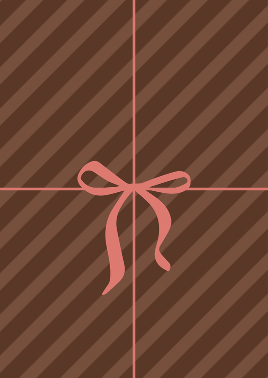 Kerstkaart strik cadeautje